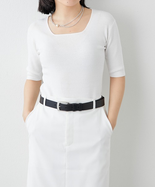 Whim Gazette（ウィムガゼット）の「ヘンプコンパクトプルオーバー（ニット/セーター・レディース・ベージュ/オフホワイト/ブラック・FREE）」の2枚目の写真