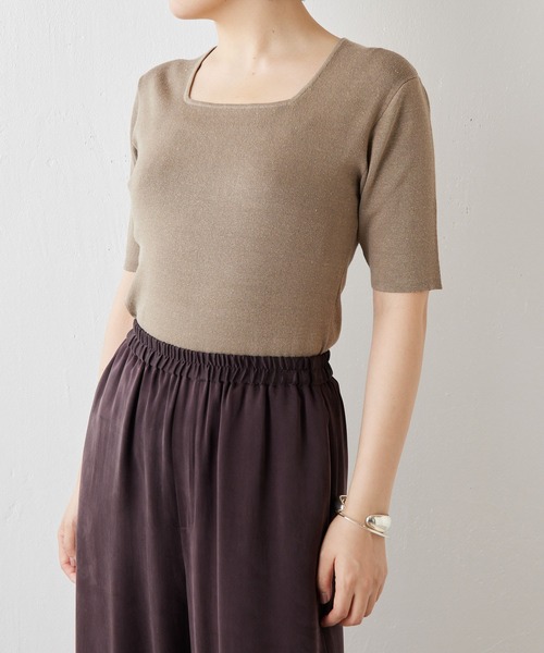 Whim Gazette（ウィムガゼット）の「ヘンプコンパクトプルオーバー（ニット/セーター・レディース・ベージュ/オフホワイト/ブラック・FREE）」の5枚目の写真