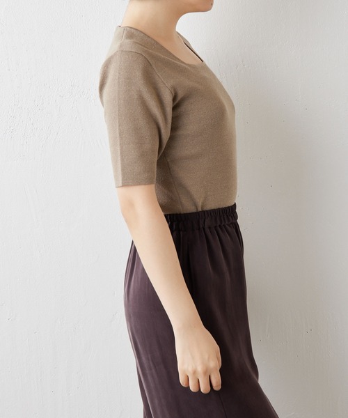 Whim Gazette（ウィムガゼット）の「ヘンプコンパクトプルオーバー（ニット/セーター・レディース・ベージュ/オフホワイト/ブラック・FREE）」の12枚目の写真