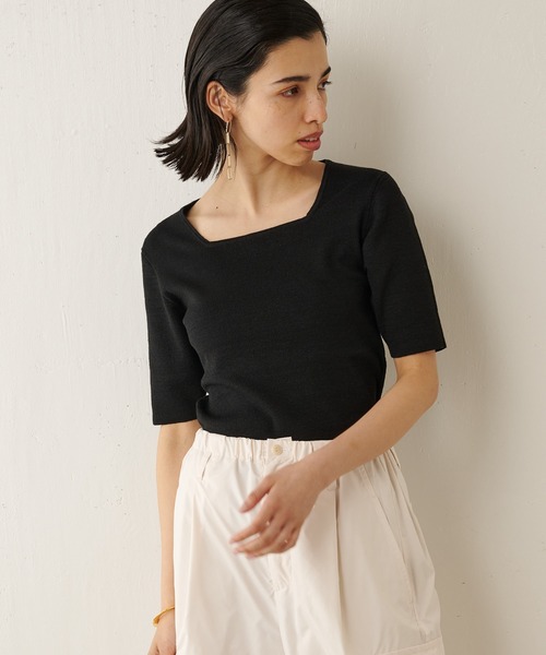 Whim Gazette（ウィムガゼット）の「ヘンプコンパクトプルオーバー（ニット/セーター・レディース・ベージュ/オフホワイト/ブラック・FREE）」の19枚目の写真