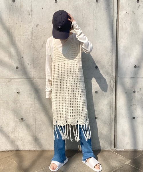 ISOOK(アイスー)の「Crochet camisole one-piece / クロシェキャミソールワンピース(kiharu select)(ワンピース・レディース・アイボリー・FREE)」の6枚目の写真