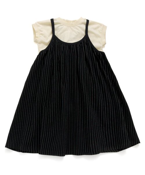 Ampersand（アンパサンド）の「【premier】ストライプワンピースTシャツセット（ワンピース・キッズ・ブルー/ブラック/キャメル/アイボリー・130/100/90/140/110/80/120/70）」の2枚目の写真