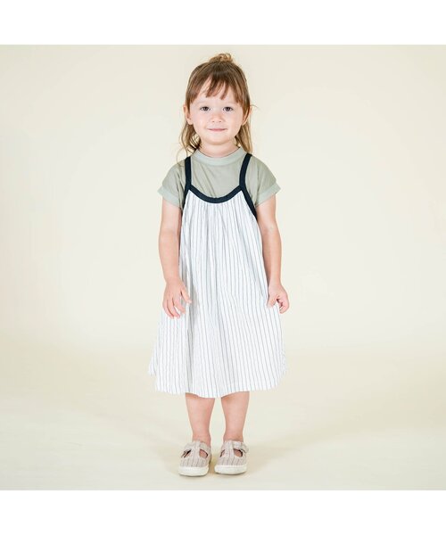 Ampersand（アンパサンド）の「【premier】ストライプワンピースTシャツセット（ワンピース・キッズ・ブルー/ブラック/キャメル/アイボリー・130/100/90/140/110/80/120/70）」の12枚目の写真