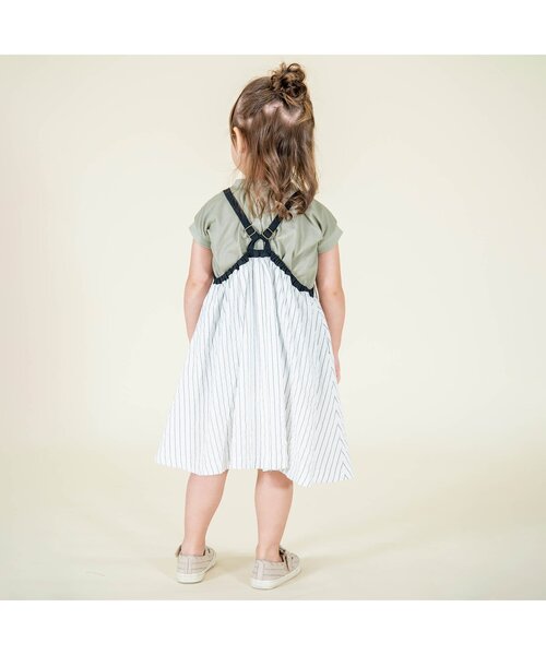 Ampersand（アンパサンド）の「【premier】ストライプワンピースTシャツセット（ワンピース・キッズ・ブルー/ブラック/キャメル/アイボリー・130/100/90/140/110/80/120/70）」の13枚目の写真