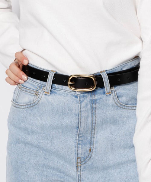 FOREVER 21(フォーエバー トゥエンティーワン)の「オーバルバックルベルト(ベルト・レディース・ブラウン/ブラック・FREE)」の1枚目の写真