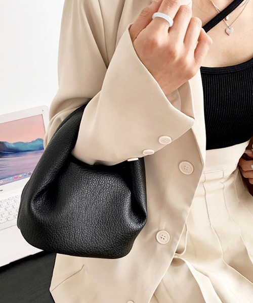 florist（フローリスト）の「【2WAY/3WAY】シュリンクレザートライアングルミニハンドバッグ/ショルダーバッグ（ハンドバッグ・レディース・オフホワイト/ブラック/ピンク・FREE）」の12枚目の写真