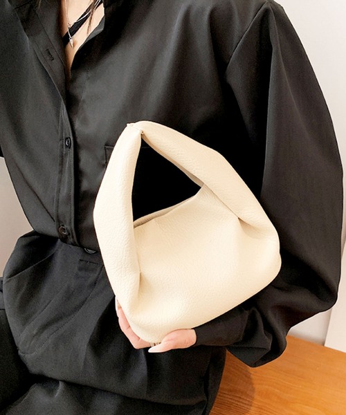 florist（フローリスト）の「【2WAY/3WAY】シュリンクレザートライアングルミニハンドバッグ/ショルダーバッグ（ハンドバッグ・レディース・オフホワイト/ブラック/ピンク・FREE）」の6枚目の写真