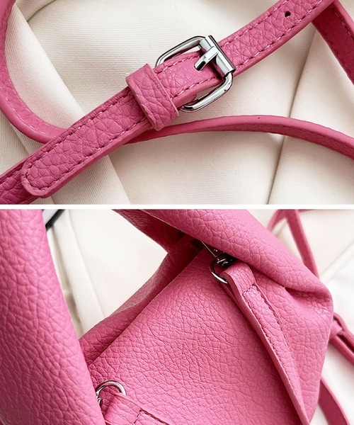 florist（フローリスト）の「【2WAY/3WAY】シュリンクレザートライアングルミニハンドバッグ/ショルダーバッグ（ハンドバッグ・レディース・オフホワイト/ブラック/ピンク・FREE）」の17枚目の写真