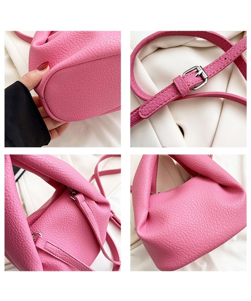 florist（フローリスト）の「【2WAY/3WAY】シュリンクレザートライアングルミニハンドバッグ/ショルダーバッグ（ハンドバッグ・レディース・オフホワイト/ブラック/ピンク・FREE）」の9枚目の写真