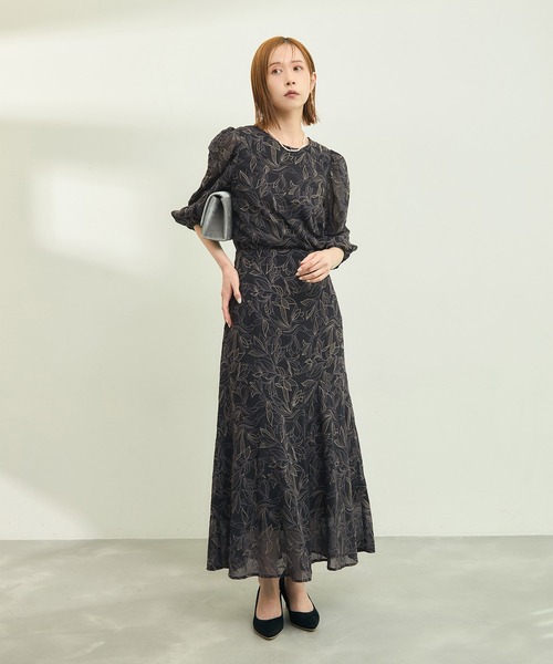 ROPE' PICNIC（ロペピクニック）の「【emur/エミュール】セットアップ対応/楊柳刺繍スカート（スカート・レディース・ブラック/オフホワイト・38）」の9枚目の写真