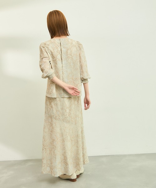 ROPE' PICNIC（ロペピクニック）の「【emur/エミュール】セットアップ対応/楊柳刺繍スカート（スカート・レディース・ブラック/オフホワイト・38）」の16枚目の写真