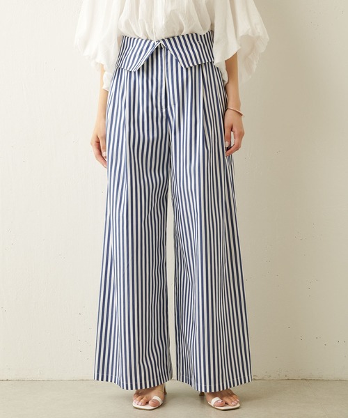 Whim Gazette(ウィムガゼット)の「タイプライターハイウエストパンツ(その他パンツ・レディース・ブルー/チャコールグレー/ベージュ・FREE)」の5枚目の写真