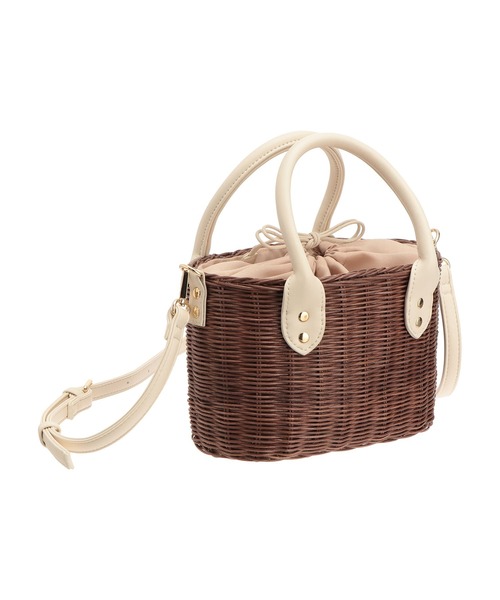 MARY QUANT ラタンカシメデイジー 2WAYミニトート かご ショルダー MARY QUANT ラタンカシメデイジー 2WAYミニトート かご ショルダー