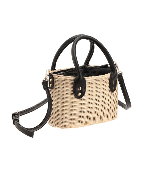 MARY QUANT ラタンカシメデイジー 2WAYミニトート かご ショルダー MARY QUANT ラタンカシメデイジー 2WAYミニトート かご ショルダー