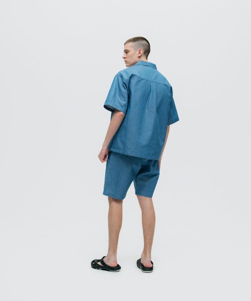 WILD THINGS（ワイルドシングス）の「WILD THINGS/ワイルドシングス NANOTEX DENIM S/S デニムシャツ（シャツ/ブラウス・メンズ・ワンウォッシュ/ライトブルー・M/L/XL/S）」の21枚目の写真