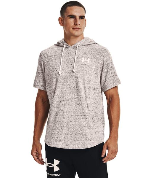 UNDER ARMOUR(アンダーアーマー)の「UAライバルテリー レフトチェスト ショートスリーブ フーディー(トレーニング/メンズ)(スウェット・メンズ・ホワイト・M/L/XL/XXL/S)」の1枚目の写真