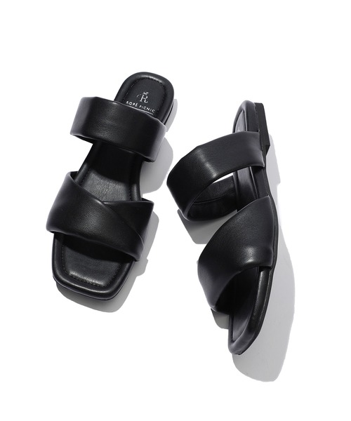 ROPE' PICNIC（ロペピクニック）の「ツイストパディングアッパーフラットサンダル（サンダル・レディース・ブラック/シルバー/イエロー系その他/キナリ・23.5cm/24.5cm）」の3枚目の写真