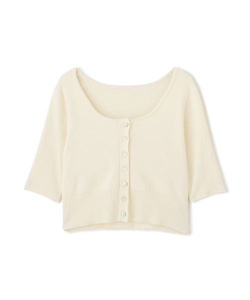 FREE'S MART（フリーズマート）の「◇ラウンドネック半袖カーディガン（カーディガン/ボレロ・レディース・レッド/ライム/ホワイト/ブラック・FREE）」の2枚目の写真