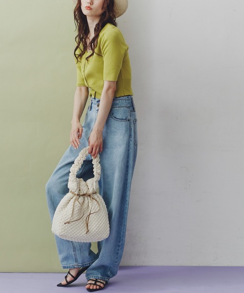 FREE'S MART（フリーズマート）の「◇ラウンドネック半袖カーディガン（カーディガン/ボレロ・レディース・レッド/ライム/ホワイト/ブラック・FREE）」の16枚目の写真