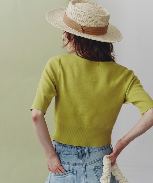 FREE'S MART（フリーズマート）の「◇ラウンドネック半袖カーディガン（カーディガン/ボレロ・レディース・レッド/ライム/ホワイト/ブラック・FREE）」の20枚目の写真