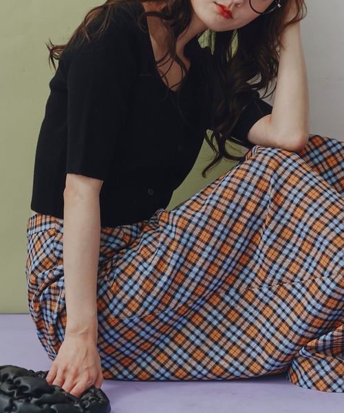 FREE'S MART（フリーズマート）の「◇ラウンドネック半袖カーディガン（カーディガン/ボレロ・レディース・レッド/ライム/ホワイト/ブラック・FREE）」の11枚目の写真