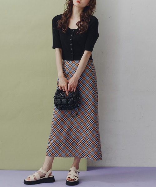 FREE'S MART（フリーズマート）の「◇ラウンドネック半袖カーディガン（カーディガン/ボレロ・レディース・レッド/ライム/ホワイト/ブラック・FREE）」の7枚目の写真