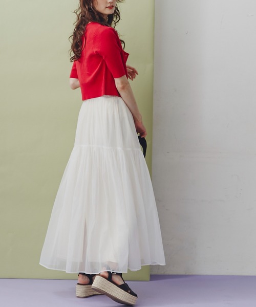 FREE'S MART（フリーズマート）の「◇ラウンドネック半袖カーディガン（カーディガン/ボレロ・レディース・レッド/ライム/ホワイト/ブラック・FREE）」の14枚目の写真