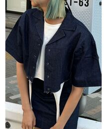 EMODA | ヘムカットオフショルダークロップドシャツ(シャツ/ブラウス)