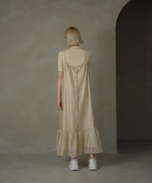 I_am（アイアム）の「chiffon cami tiered ops / シフォンキャミティアードワンピース（ワンピース・レディース・ミント/シャンパン/ホワイト・FREE）」の4枚目の写真