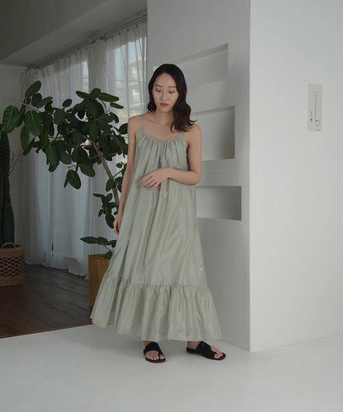 I_am（アイアム）の「chiffon cami tiered ops / シフォンキャミティアードワンピース（ワンピース・レディース・ミント/シャンパン/ホワイト・FREE）」の8枚目の写真