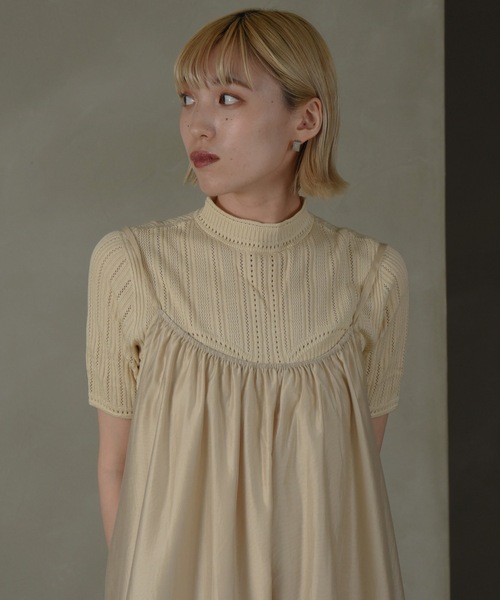 I_am（アイアム）の「chiffon cami tiered ops / シフォンキャミティアードワンピース（ワンピース・レディース・ミント/シャンパン/ホワイト・FREE）」の6枚目の写真