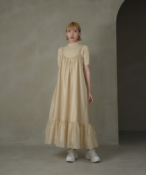 I_am（アイアム）の「chiffon cami tiered ops / シフォンキャミティアードワンピース（ワンピース・レディース・ミント/シャンパン/ホワイト・FREE）」の13枚目の写真