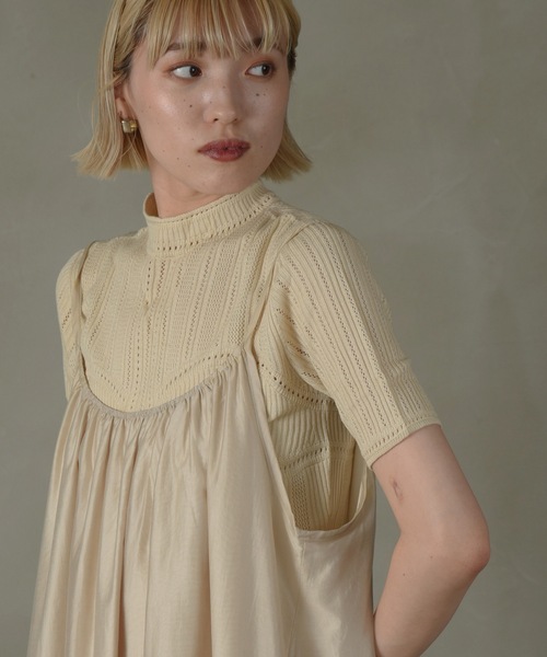 I_am（アイアム）の「chiffon cami tiered ops / シフォンキャミティアードワンピース（ワンピース・レディース・ミント/シャンパン/ホワイト・FREE）」の5枚目の写真