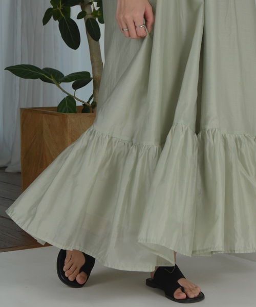 I_am（アイアム）の「chiffon cami tiered ops / シフォンキャミティアードワンピース（ワンピース・レディース・ミント/シャンパン/ホワイト・FREE）」の14枚目の写真