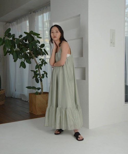 I_am（アイアム）の「chiffon cami tiered ops / シフォンキャミティアードワンピース（ワンピース・レディース・ミント/シャンパン/ホワイト・FREE）」の22枚目の写真