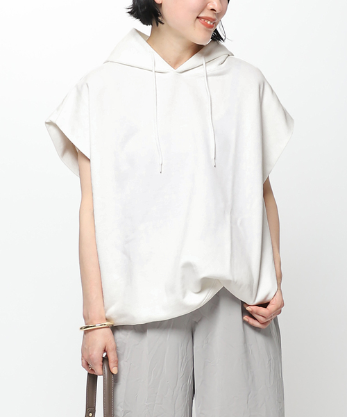 AP STUDIO（エーピーストゥディオ）の「スリーブレスフーディ（Tシャツ/カットソー・レディース・ホワイト/チャコールグレー/ブラック・FREE）」の19枚目の写真