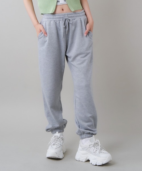 SPINNS（スピンズ）の「スリムフィットデザイン 裏毛スウェットパンツ（その他パンツ・レディース・ブラック/オフホワイト/杢グレー/オートミール・ONESIZE）」の3枚目の写真