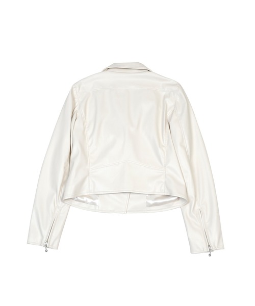 MILK フェイクレザー ライダース ジャケット ホワイト MILK（ミルク）の「Faux-leather ライダース（ライダース