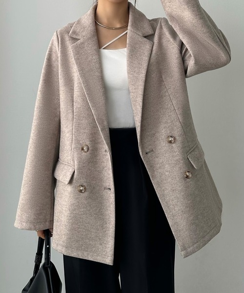 callautia（カラウティア）の「ウールライクダブルテーラードコート