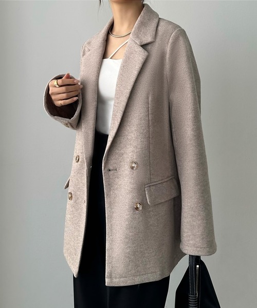 callautia（カラウティア）の「ウールライクダブルテーラードコート
