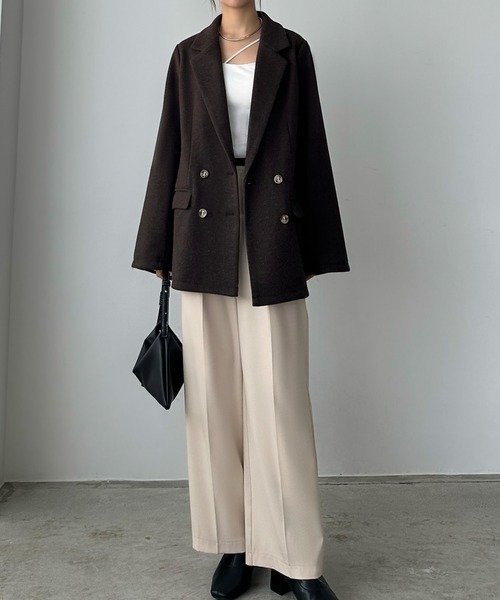 callautia（カラウティア）の「ウールライクダブルテーラードコート