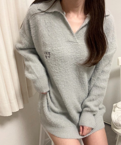 ROOPTOKYO(ループトウキョウ)の「スキッパーシャギーニットポロ(ニット/セーター・レディース・グレー・M/S/L/XL)」の14枚目の写真