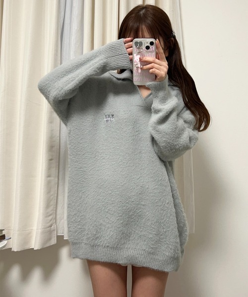 ROOPTOKYO(ループトウキョウ)の「スキッパーシャギーニットポロ(ニット/セーター・レディース・グレー・M/S/L/XL)」の12枚目の写真