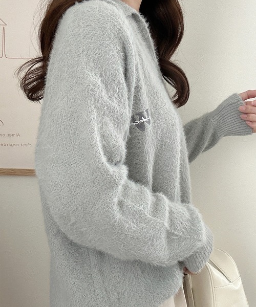 ROOPTOKYO(ループトウキョウ)の「スキッパーシャギーニットポロ(ニット/セーター・レディース・グレー・M/S/L/XL)」の16枚目の写真