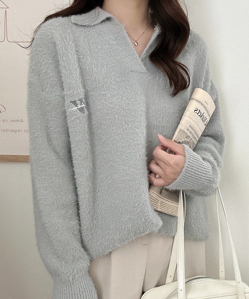 ROOPTOKYO(ループトウキョウ)の「スキッパーシャギーニットポロ(ニット/セーター・レディース・グレー・M/S/L/XL)」の19枚目の写真