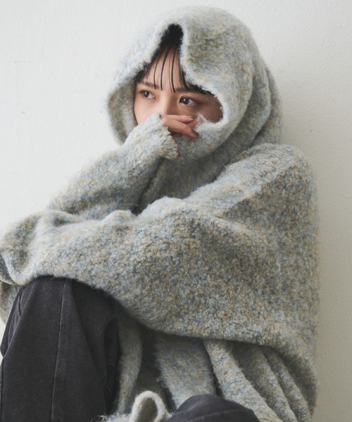 Aunt Marie's(アントマリーズ)の「【4色展開】MIXブークレニットマフラー(マフラー・レディース・ライトグレー/チャコールグレー/ブルー/レッド・FREE)」の14枚目の写真