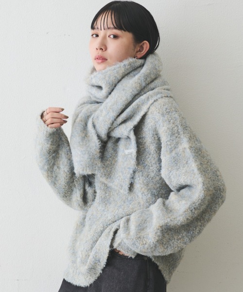 Aunt Marie's(アントマリーズ)の「【4色展開】MIXブークレニットマフラー(マフラー・レディース・ライトグレー/チャコールグレー/ブルー/レッド・FREE)」の13枚目の写真