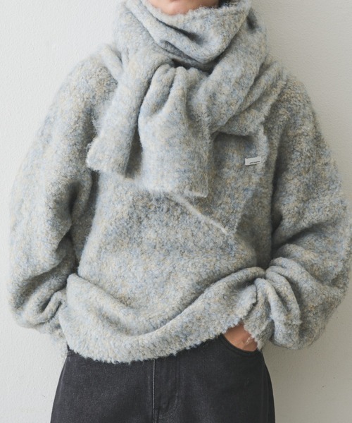 Aunt Marie's(アントマリーズ)の「【4色展開】MIXブークレニットマフラー(マフラー・レディース・ライトグレー/チャコールグレー/ブルー/レッド・FREE)」の12枚目の写真