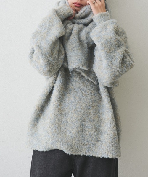 Aunt Marie's(アントマリーズ)の「【4色展開】MIXブークレニットマフラー(マフラー・レディース・ライトグレー/チャコールグレー/ブルー/レッド・FREE)」の15枚目の写真