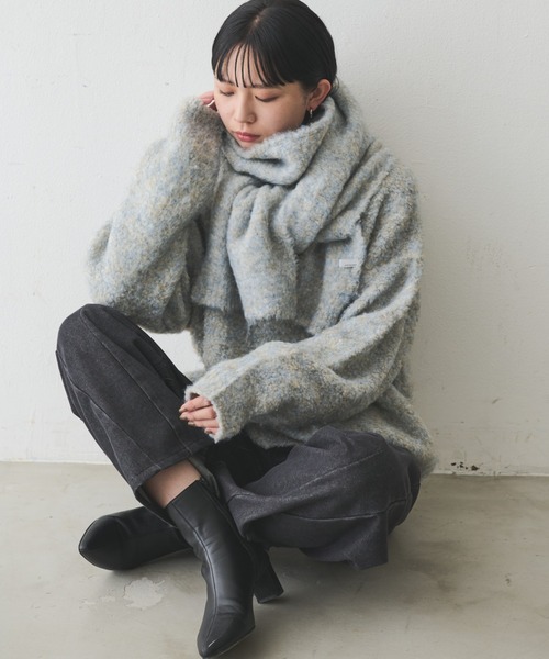 Aunt Marie's(アントマリーズ)の「【4色展開】MIXブークレニットマフラー(マフラー・レディース・ライトグレー/チャコールグレー/ブルー/レッド・FREE)」の18枚目の写真